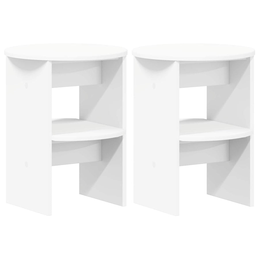Bijzetkast 2 pcs Wit Ø40 x 50 cm Geconstrueerd hout