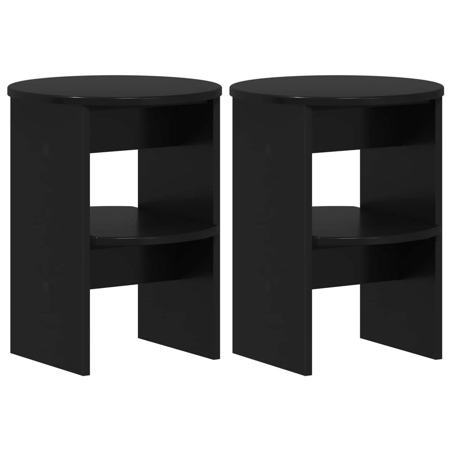 Bijzetkast 2 pcs Zwart Ø40 x 50 cm Geconstrueerd hout