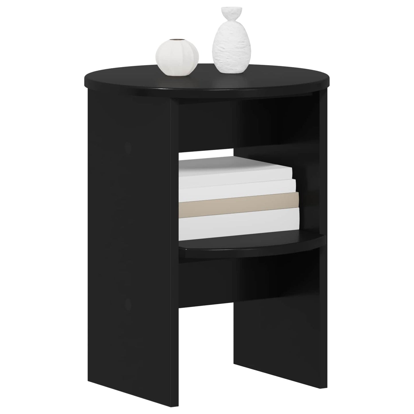 Bijzetkast 2 pcs Zwart Ø40 x 50 cm Geconstrueerd hout