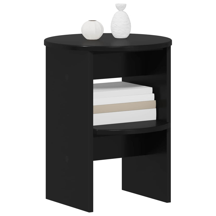 Bijzetkast 2 pcs Zwart Ø40 x 50 cm Geconstrueerd hout