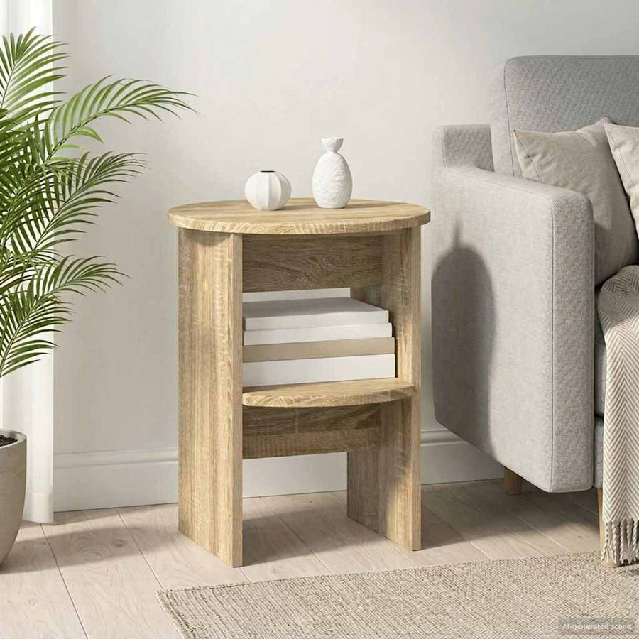 Bijzetkast Sonoma Eiken Ø40 x 50 cm Geconstrueerd hout