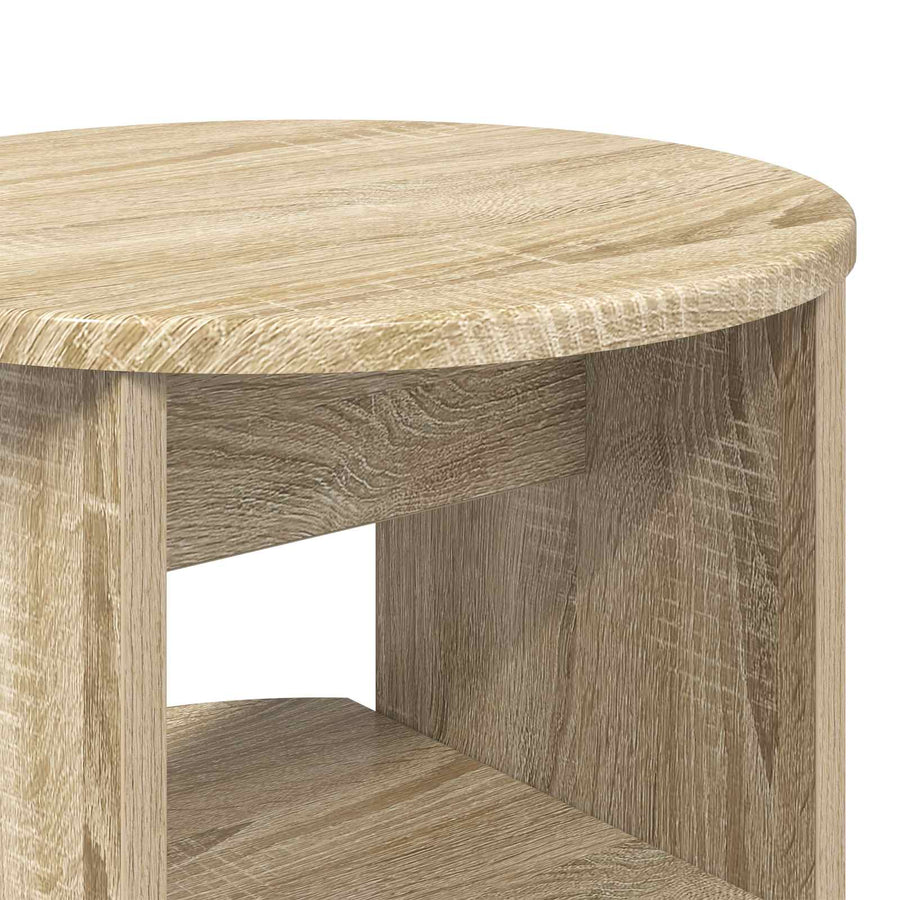Bijzetkast 2 pcs Sonoma Eiken Ø40 x 50 cm Geconstrueerd hout
