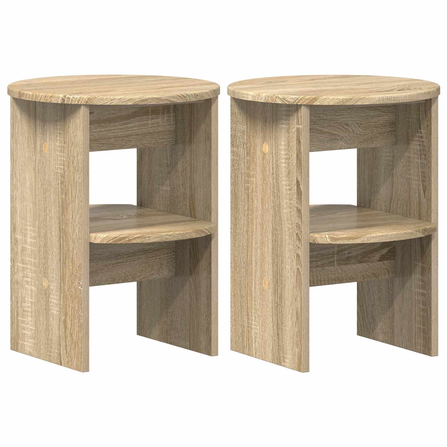 Bijzetkast 2 pcs Sonoma Eiken Ø40 x 50 cm Geconstrueerd hout