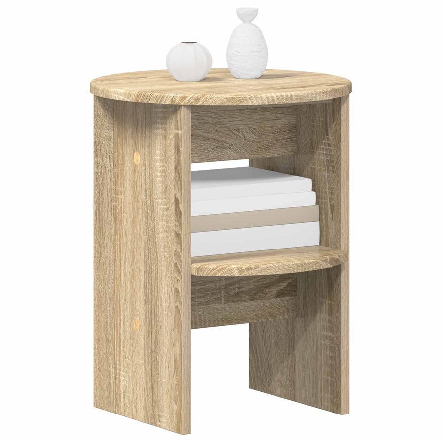 Bijzetkast 2 pcs Sonoma Eiken Ø40 x 50 cm Geconstrueerd hout