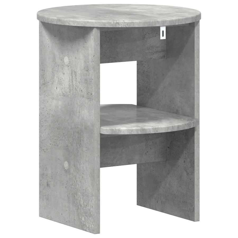 Bijzetkast Beton Grijs Ø40 x 50 cm Geconstrueerd hout