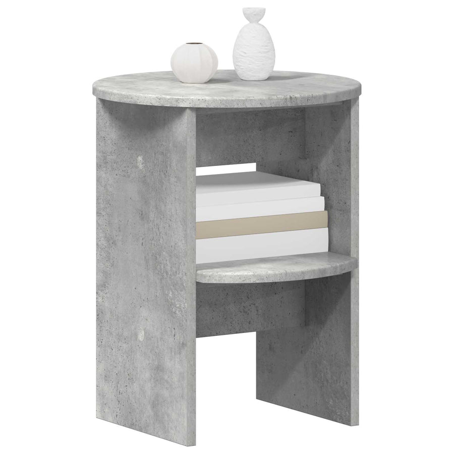 Bijzetkast Beton Grijs Ø40 x 50 cm Geconstrueerd hout