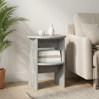 Bijzetkast 2 pcs Beton Grijs Ø40 x 50 cm Geconstrueerd hout