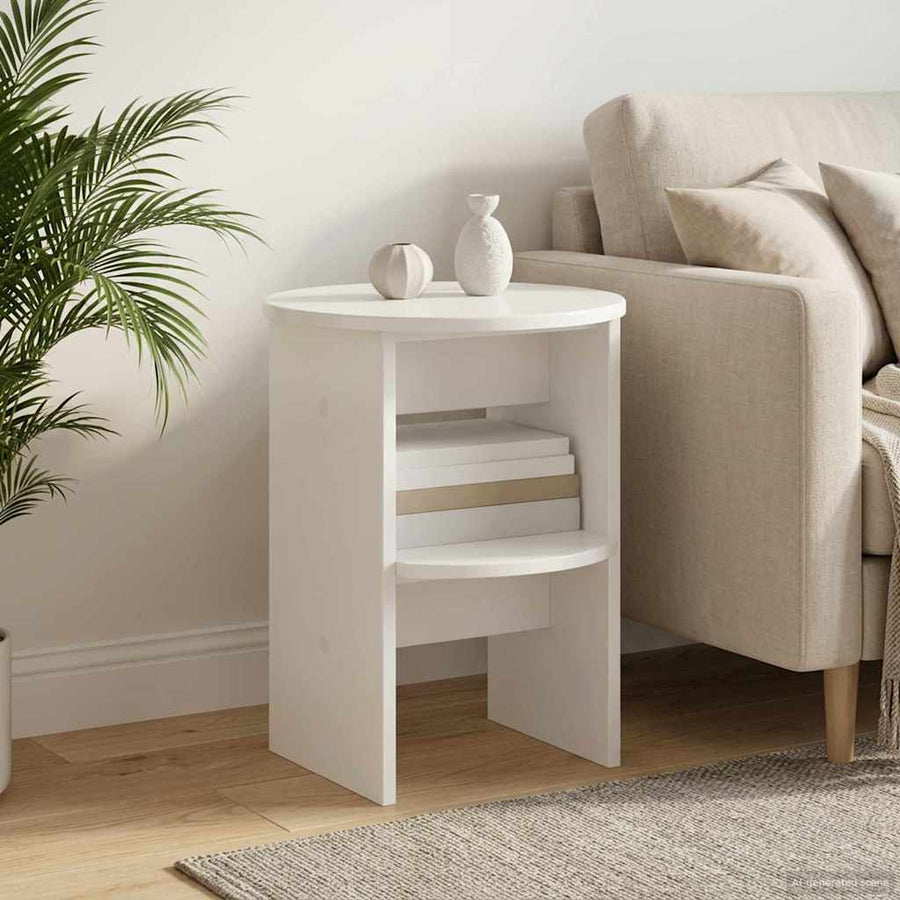 Bijzetkast Hoogglans Wit Ø40 x 50 cm Geconstrueerd hout