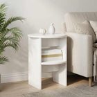 End Table 2 pcs High Gloss White Ø40 x 50 cm Engineered Wood