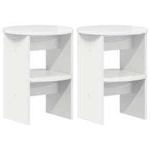 Bijzetkast 2 pcs Hoogglans Wit Ø40 x 50 cm Geconstrueerd hout