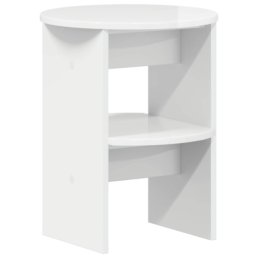 Bijzetkast 2 pcs Hoogglans Wit Ø40 x 50 cm Geconstrueerd hout
