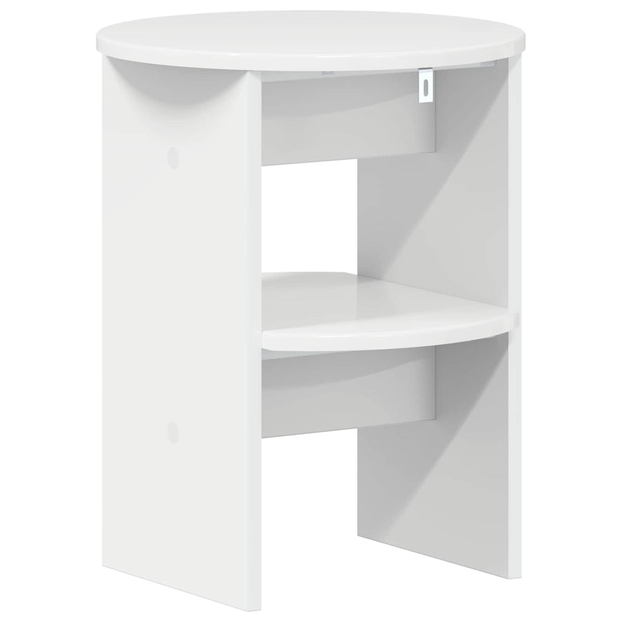 Bijzetkast 2 pcs Hoogglans Wit Ø40 x 50 cm Geconstrueerd hout