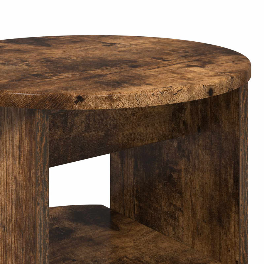 Bijzetkast 2 pcs Gerookte Eik Ø40 x 50 cm Geconstrueerd hout