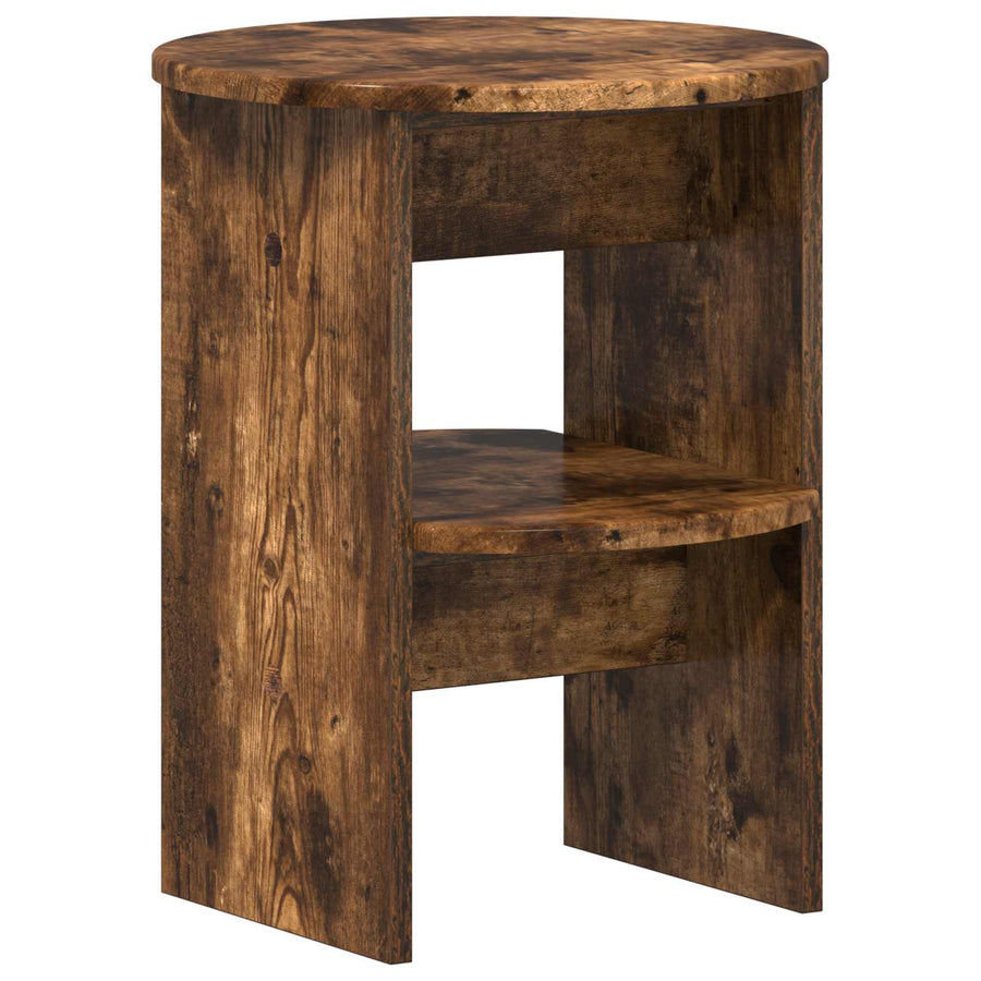 Bijzetkast 2 pcs Gerookte Eik Ø40 x 50 cm Geconstrueerd hout