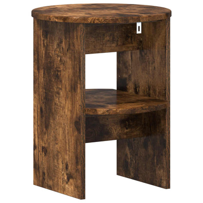Bijzetkast 2 pcs Gerookte Eik Ø40 x 50 cm Geconstrueerd hout