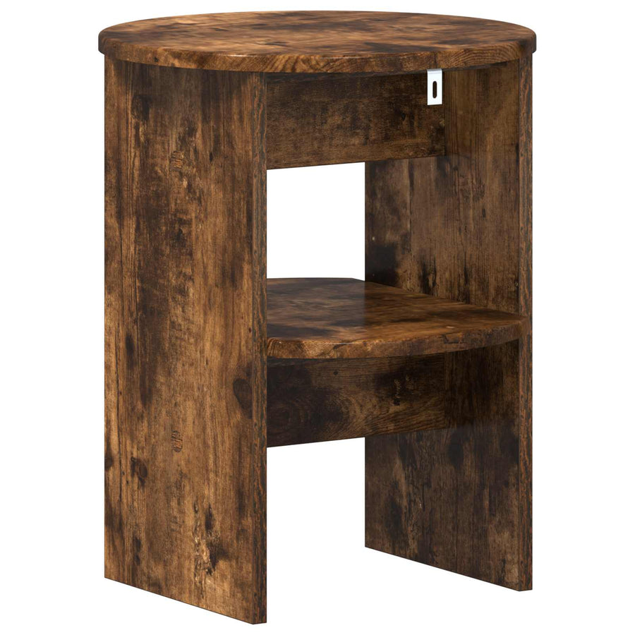 Bijzetkast 2 pcs Gerookte Eik Ø40 x 50 cm Geconstrueerd hout