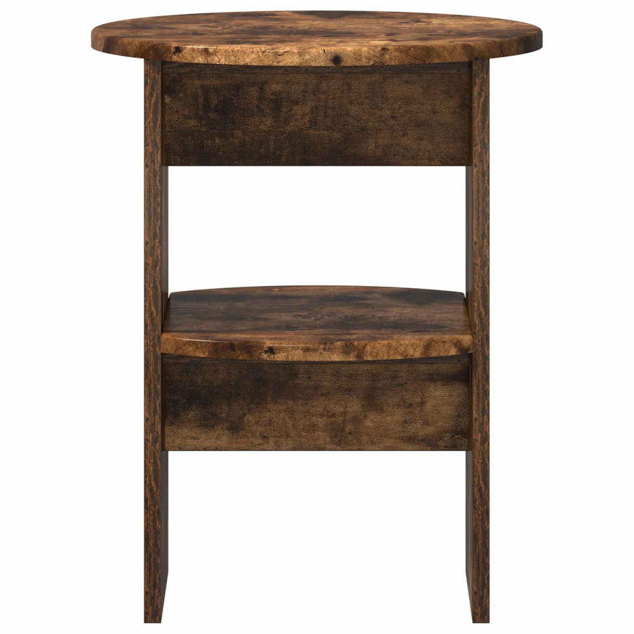 Bijzetkast 2 pcs Gerookte Eik Ø40 x 50 cm Geconstrueerd hout
