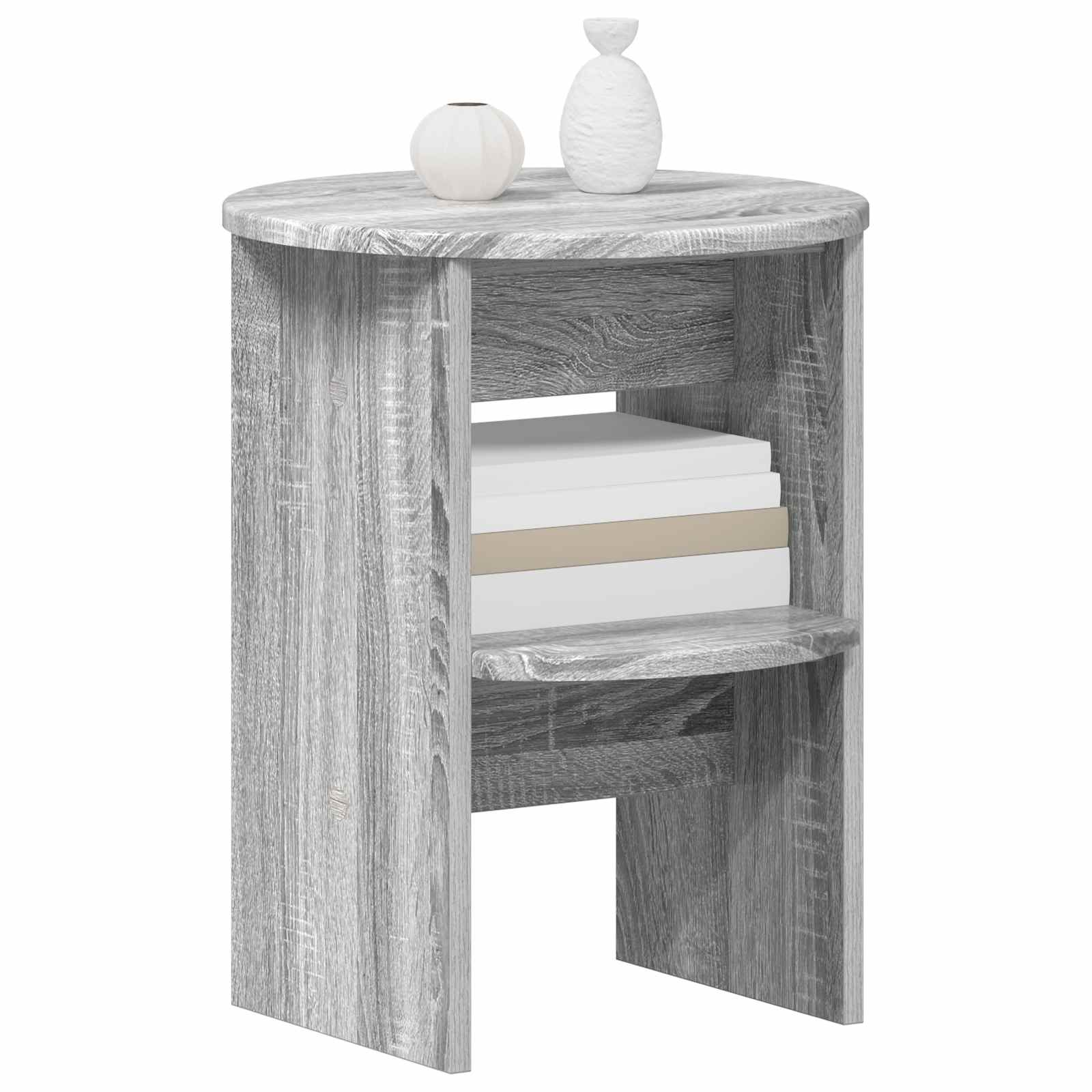 Bijzetkast 2 pcs Grijze Sonoma Ø40 x 50 cm Geconstrueerd hout