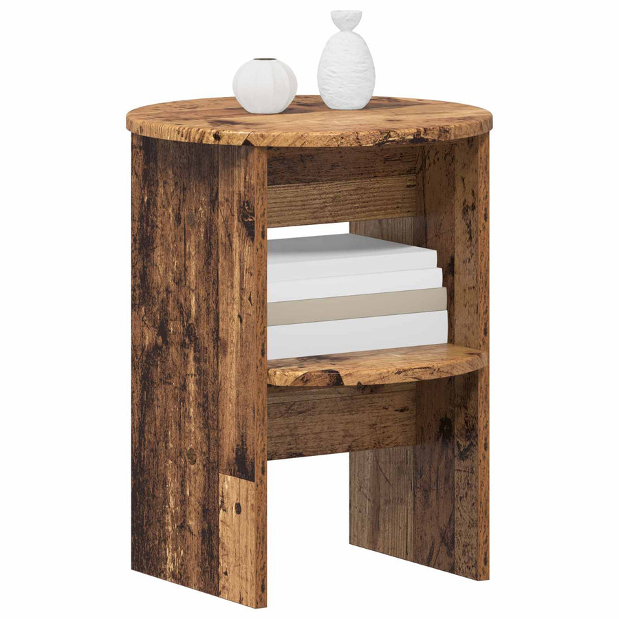 Bijzetkast Oudhout Ø40 x 50 cm Geconstrueerd hout