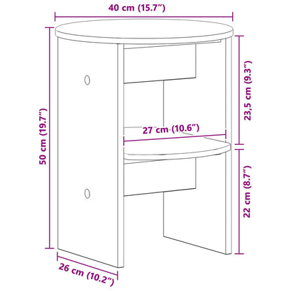 Bijzetkast Oudhout Ø40 x 50 cm Geconstrueerd hout
