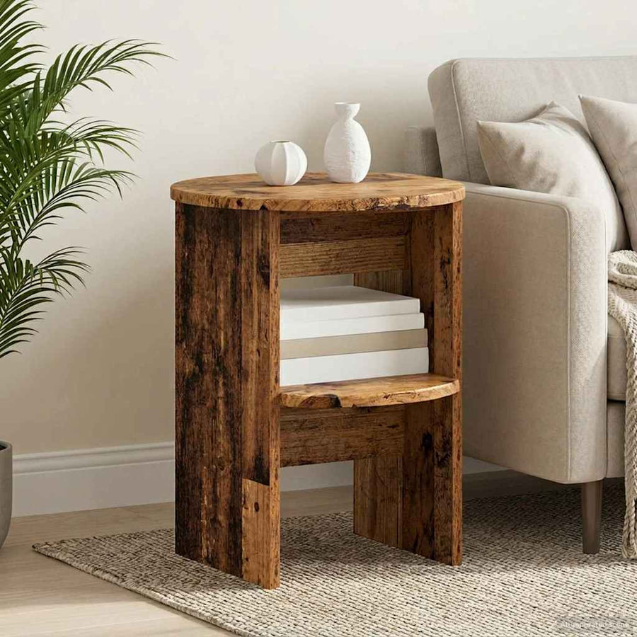 Bijzetkast 2 pcs Oudhout Ø40 x 50 cm Geconstrueerd hout