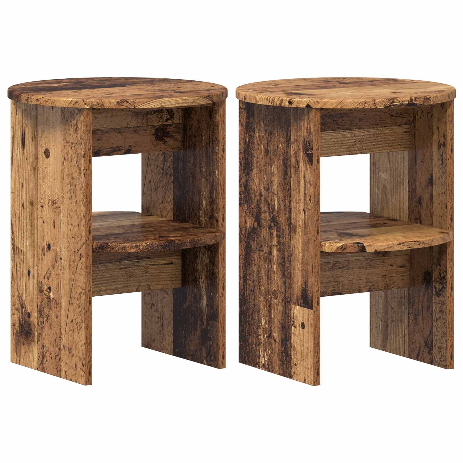 Bijzetkast 2 pcs Oudhout Ø40 x 50 cm Geconstrueerd hout