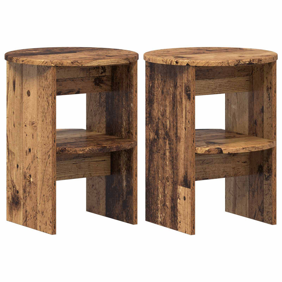Bijzetkast 2 pcs Oudhout Ø40 x 50 cm Geconstrueerd hout