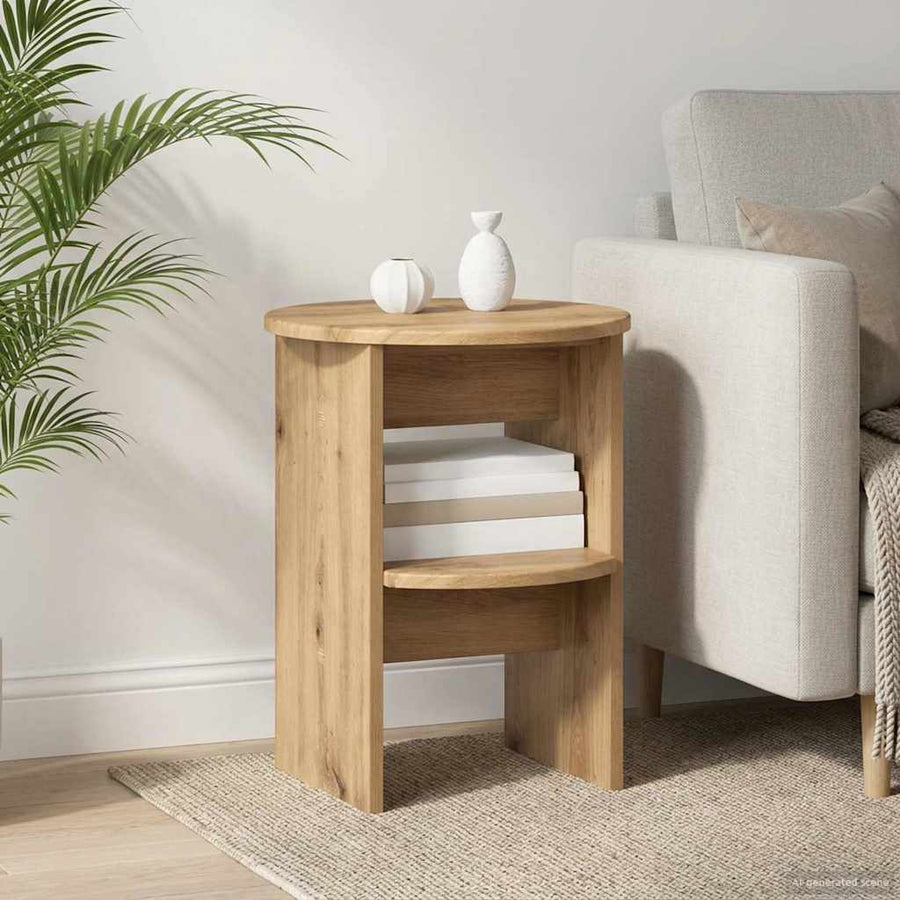 Bijzetkast 2 pcs Artisan Eik Ø40 x 50 cm Geconstrueerd hout