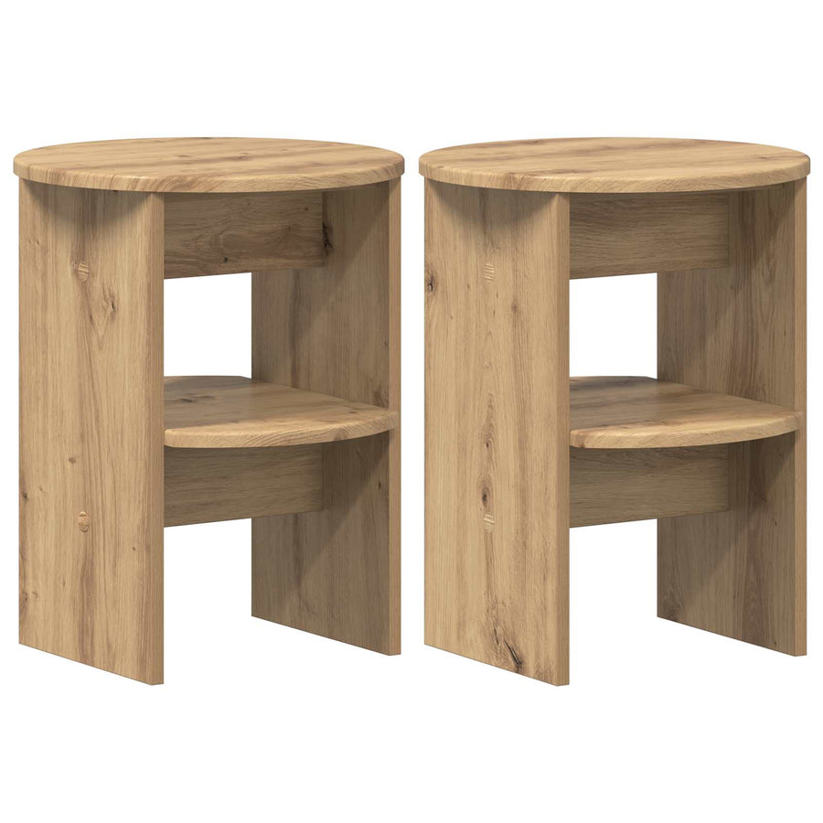 Bijzetkast 2 pcs Artisan Eik Ø40 x 50 cm Geconstrueerd hout