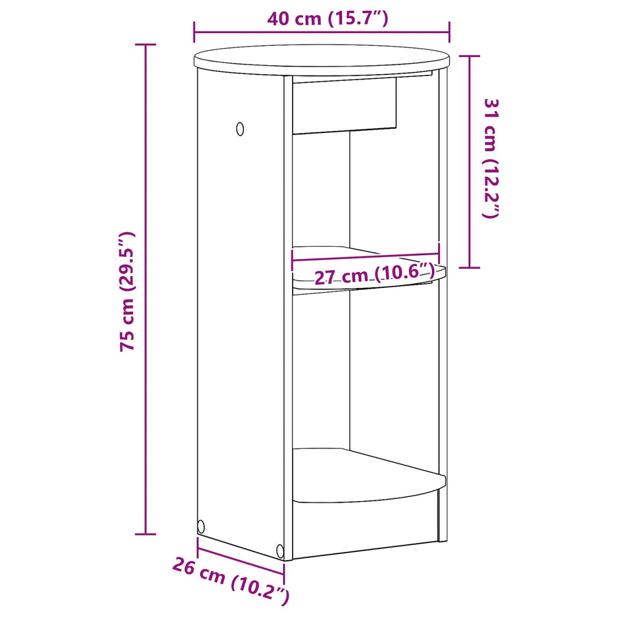 Bijzetkast Gerookte Eik 40 x 40 x 75 cm Geconstrueerd hout
