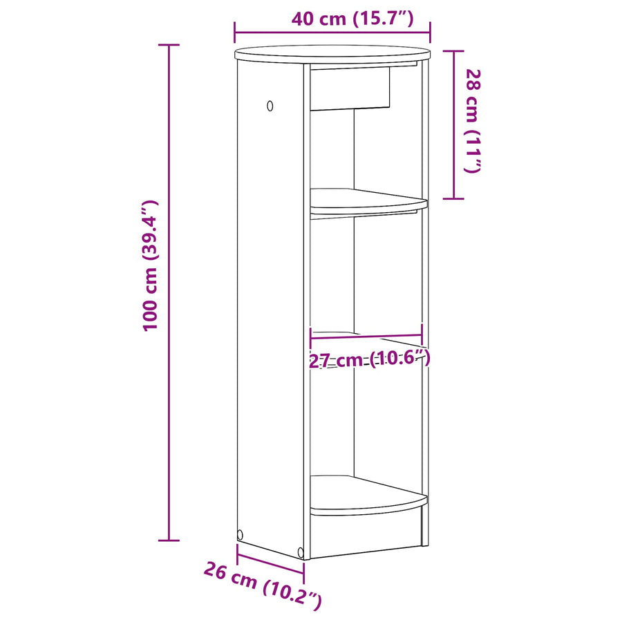Bijzetkast Sonoma Eiken 40 x 40 x 100 cm Geconstrueerd hout