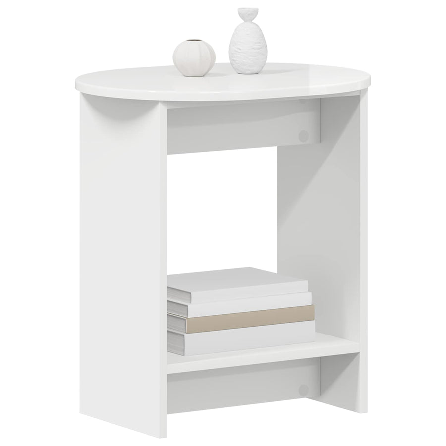 Bijzettafel Hoogglans Wit 50 x 39,5 x 55 cm Geconstrueerd hout