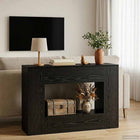 Consoletafel 101x29x74 cm zwart bewerkt hout