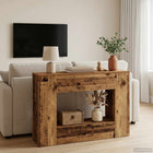 Consoletafel 101x29x74 cm bewerkt hout