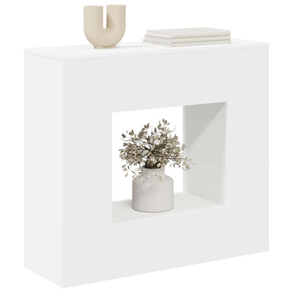 Console Table Wit 82 x 29 x 74 cm Bewerkt hout