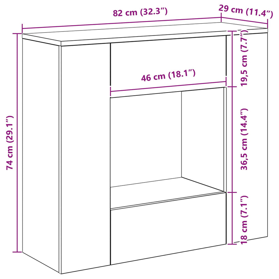 Console Table Wit 82 x 29 x 74 cm Bewerkt hout