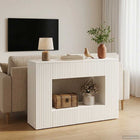 Console Table Striped White 101 x 29 x 74 cm Engineered Wood
