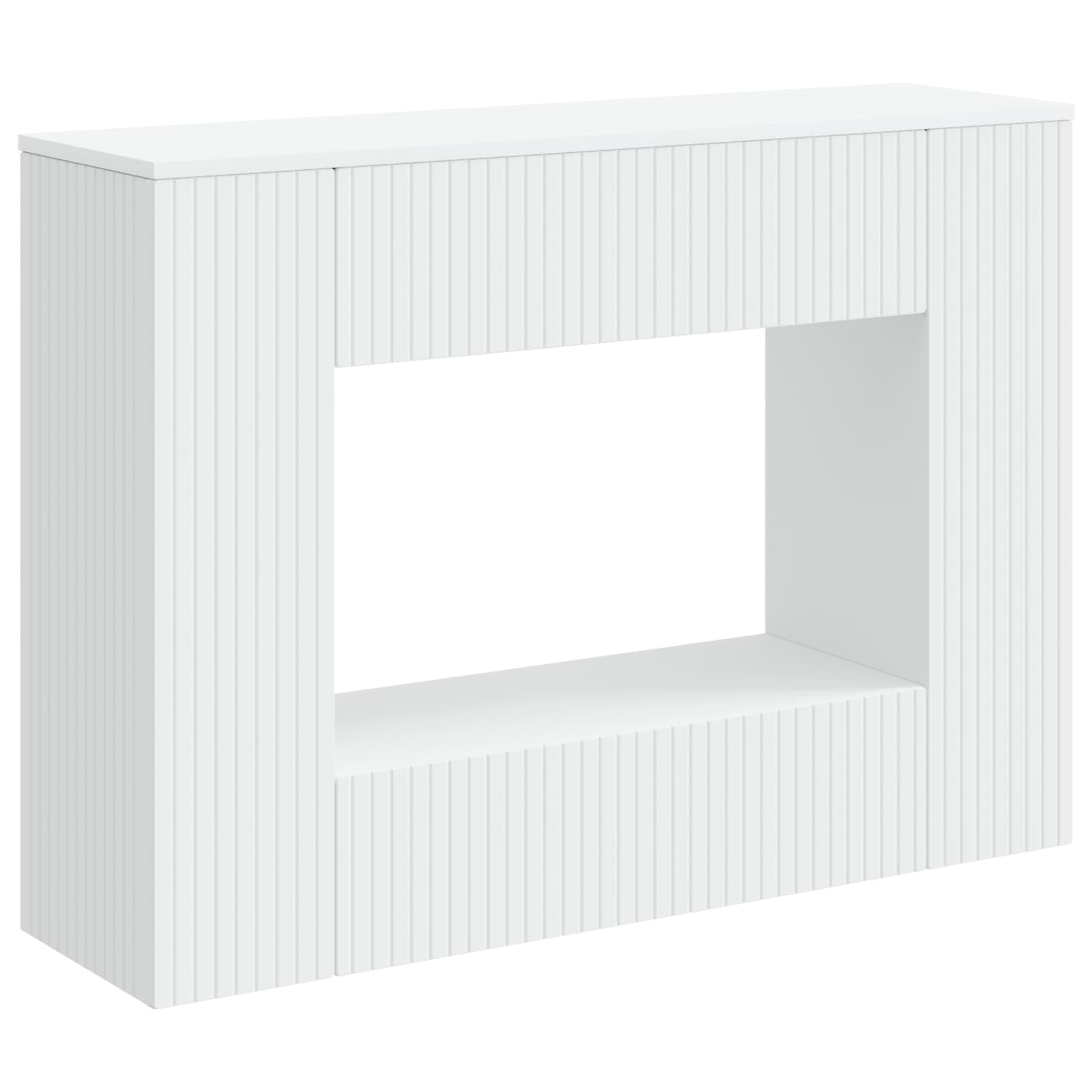 Wandtafel Gestreept Wit 101 x 29 x 74 cm Geconstrueerd hout