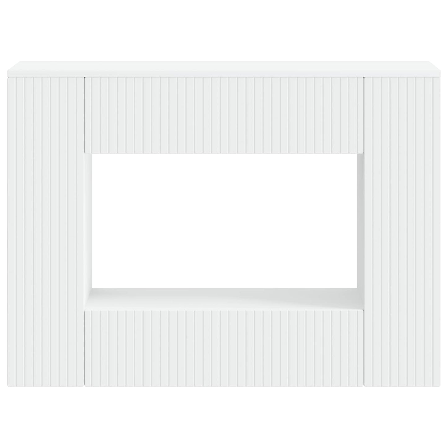 Wandtafel Gestreept Wit 101 x 29 x 74 cm Geconstrueerd hout
