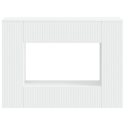 Wandtafel Gestreept Wit 101 x 29 x 74 cm Geconstrueerd hout