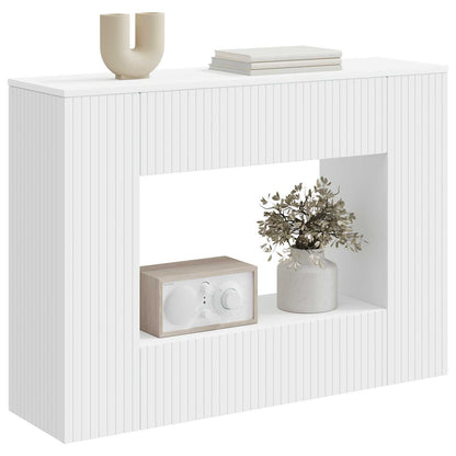 Wandtafel Gestreept Wit 101 x 29 x 74 cm Geconstrueerd hout