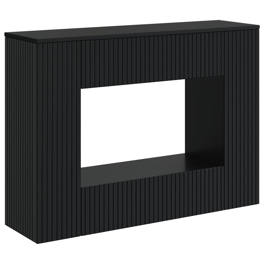 Wandtafel Gestreept Zwart 101 x 29 x 74 cm Geconstrueerd hout