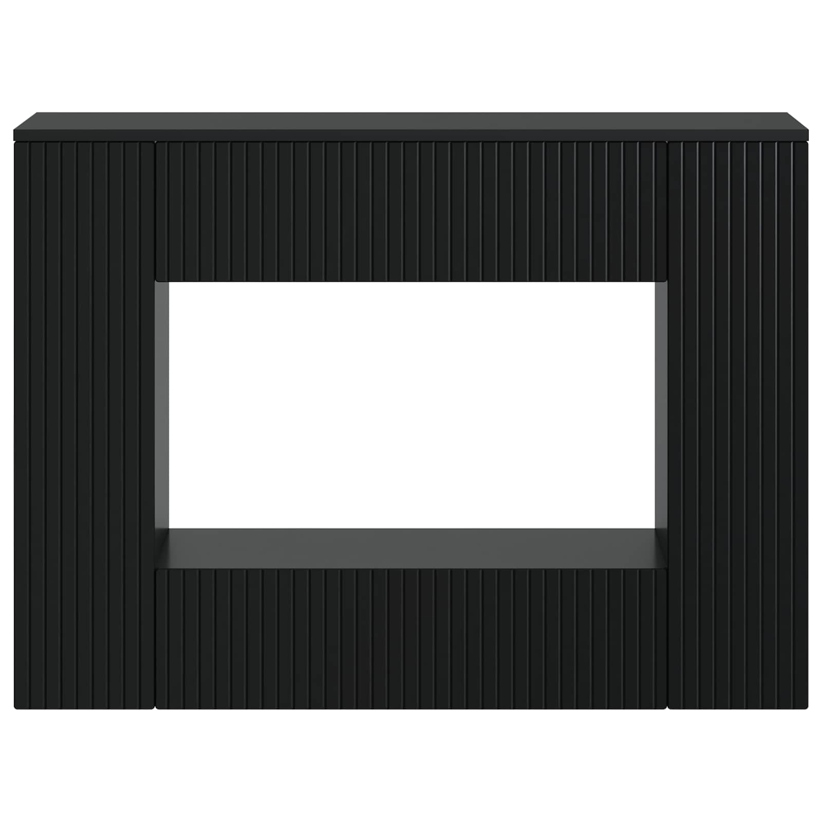Wandtafel Gestreept Zwart 101 x 29 x 74 cm Geconstrueerd hout