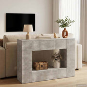 Wandtafel 101x29x74 cm beton grijs geconstrueerd hout