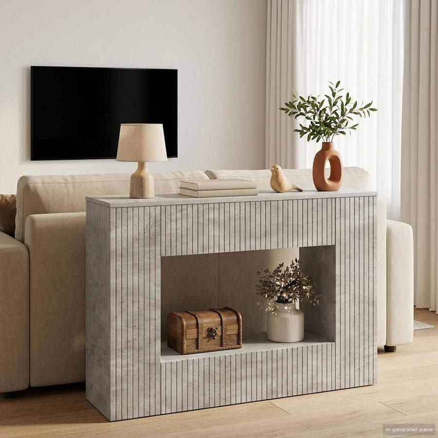 Wandtafel Beton Grijs 101 x 29 x 74 cm Geconstrueerd hout