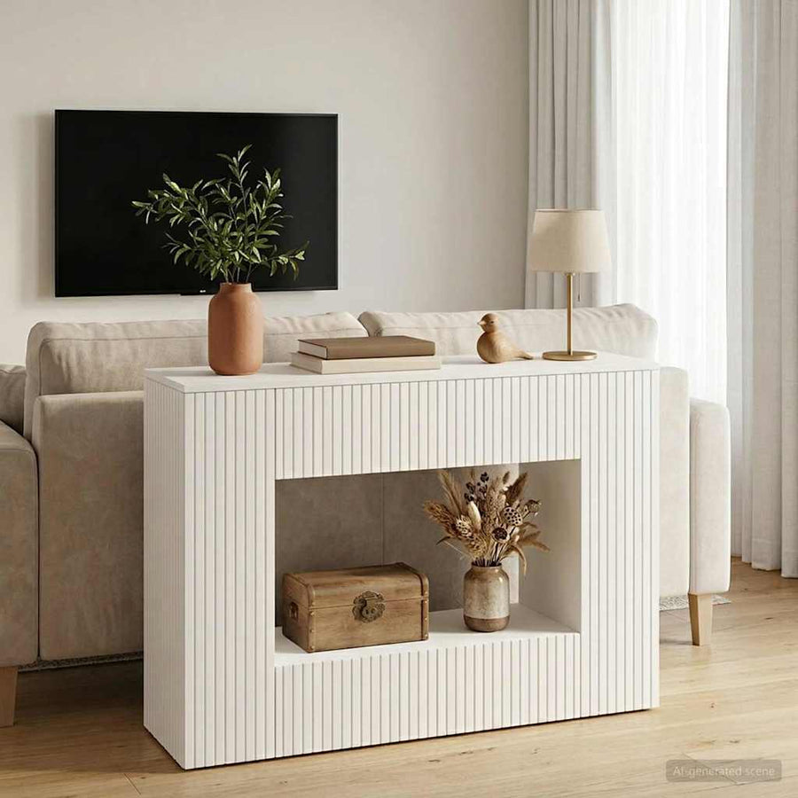 Wandtafel Hoogglans Wit 101 x 29 x 74 cm Geconstrueerd hout