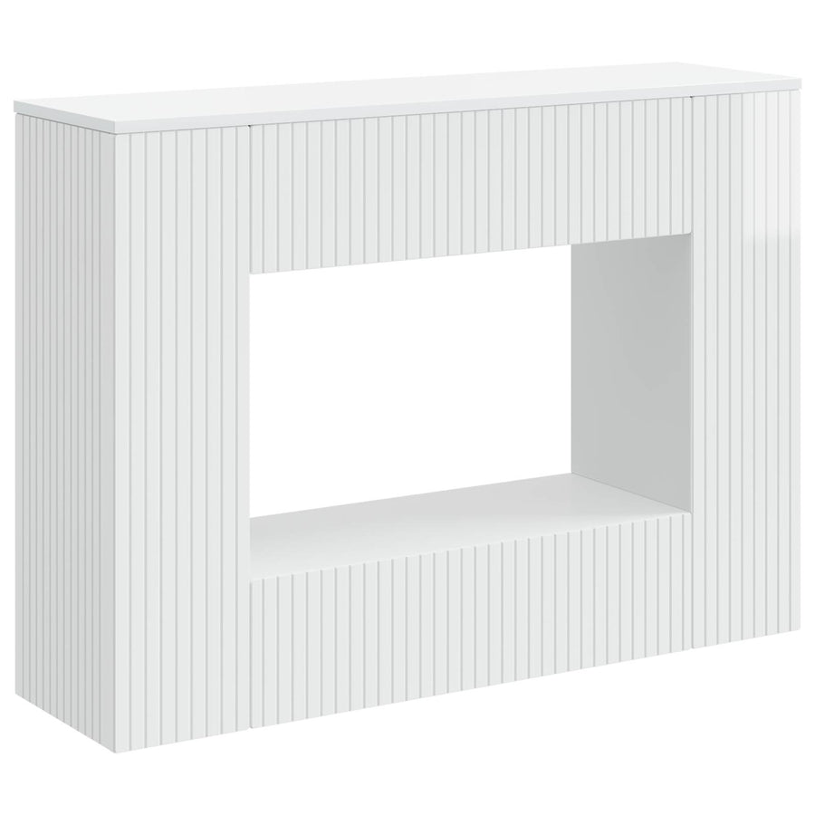 Wandtafel Hoogglans Wit 101 x 29 x 74 cm Geconstrueerd hout