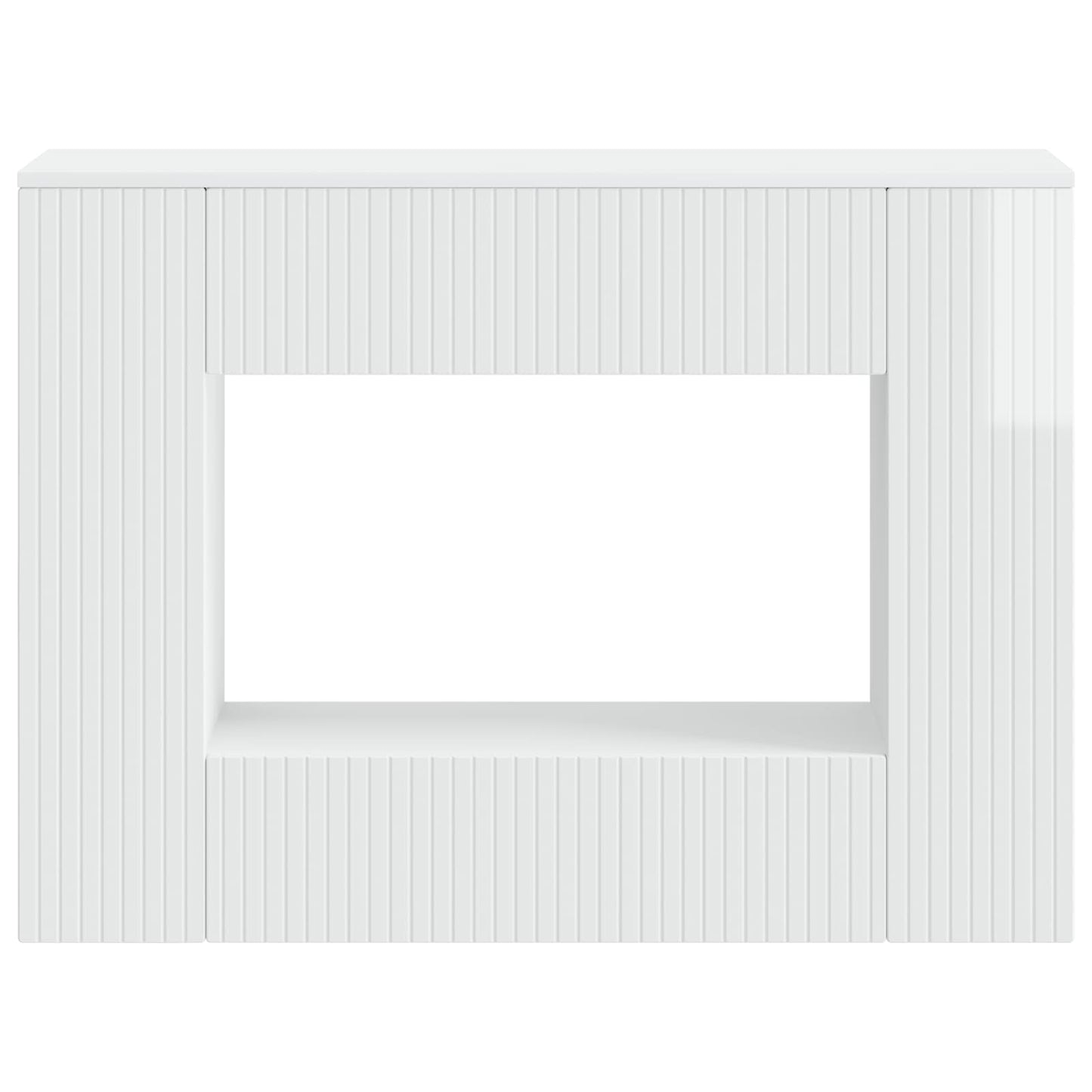 Wandtafel Hoogglans Wit 101 x 29 x 74 cm Geconstrueerd hout