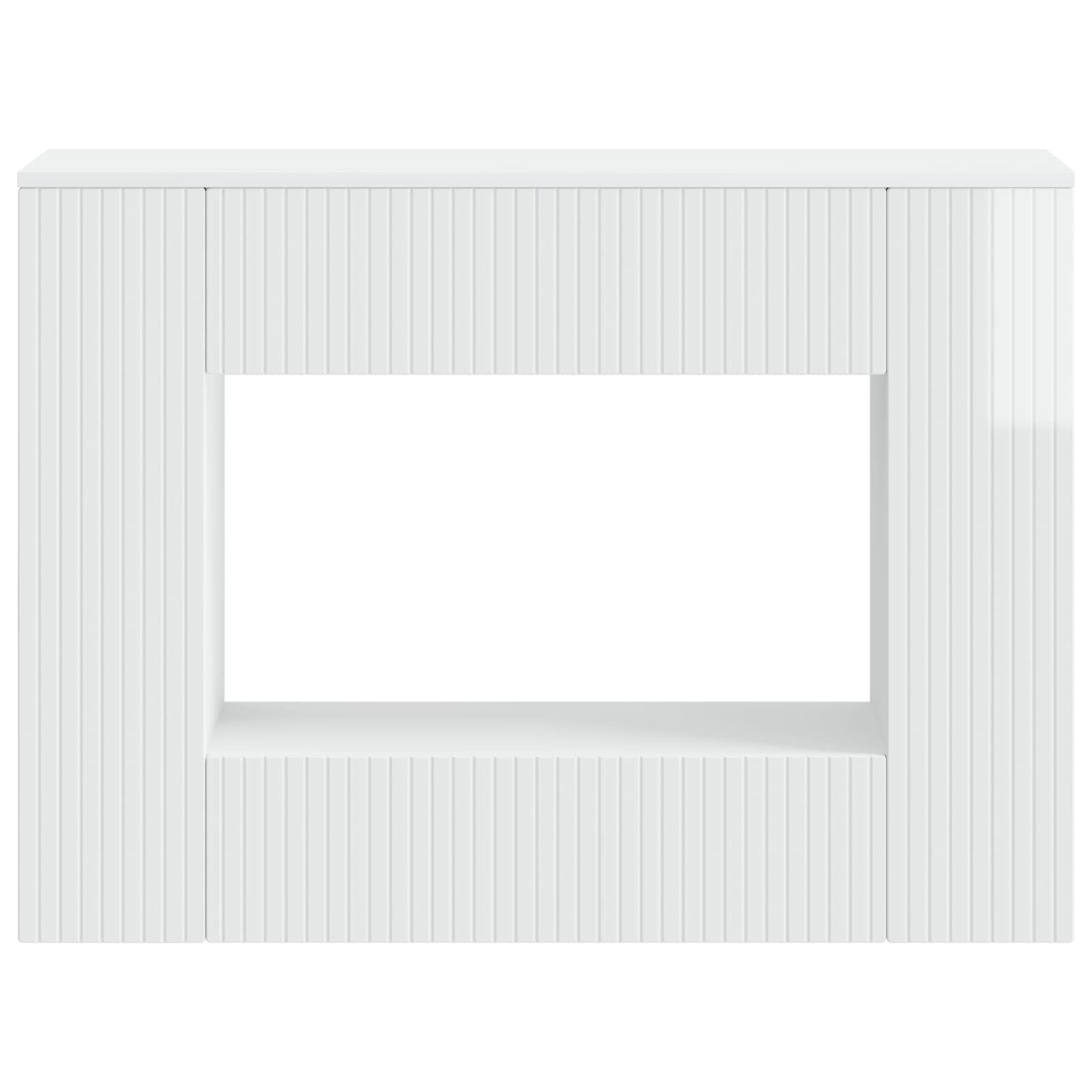 Wandtafel Hoogglans Wit 101 x 29 x 74 cm Geconstrueerd hout