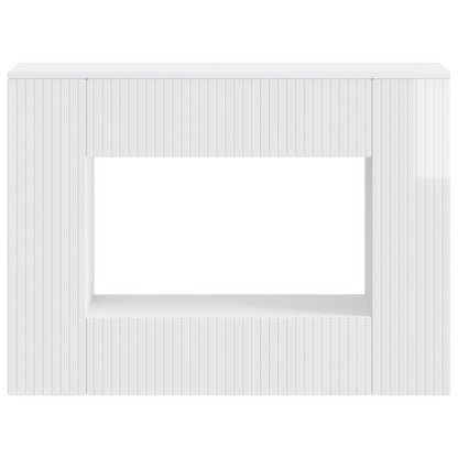 Wandtafel Hoogglans Wit 101 x 29 x 74 cm Geconstrueerd hout